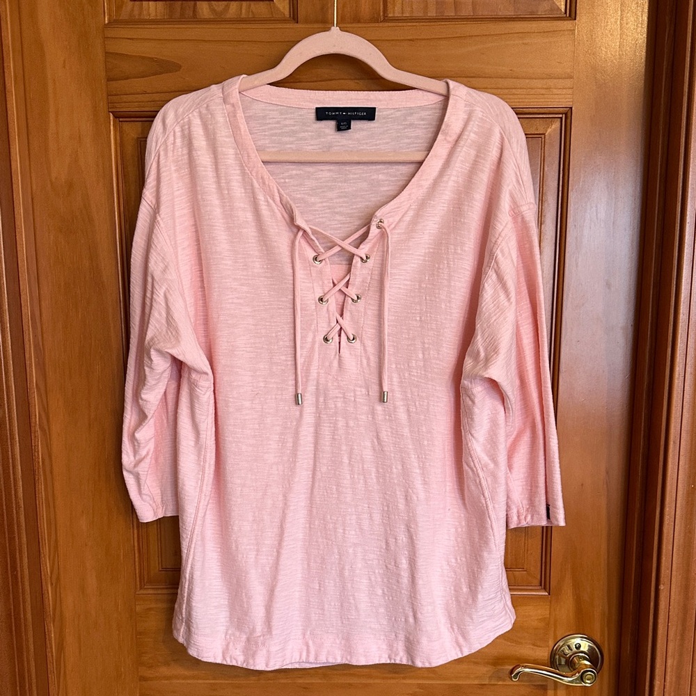 Tommy Hilfiger Pink Lace-Up Tunic